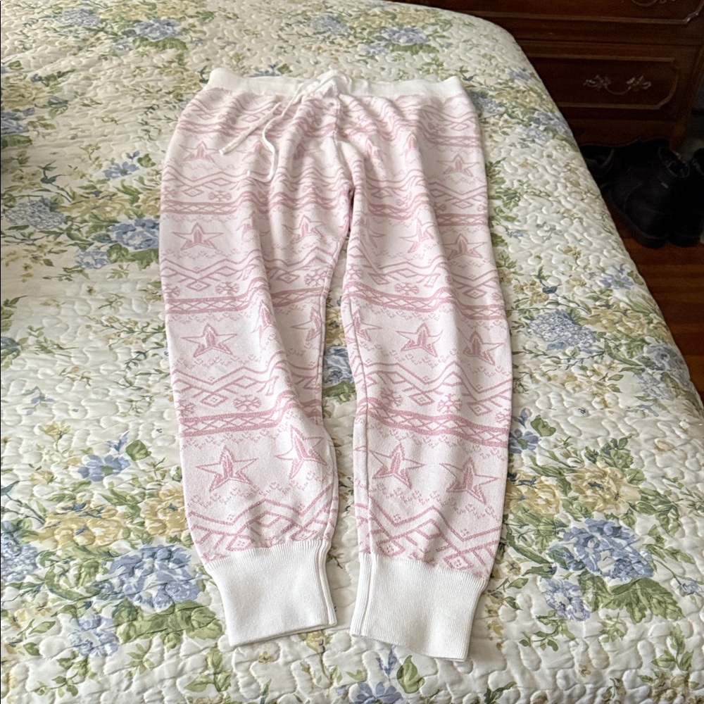 Jeffree Star Pink and White Patterned Pants